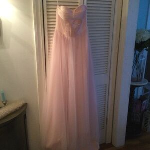 Pink Wedding/Prom Formal Long Strapless Dress